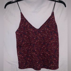 Maroon floral tank top. Women’s xs